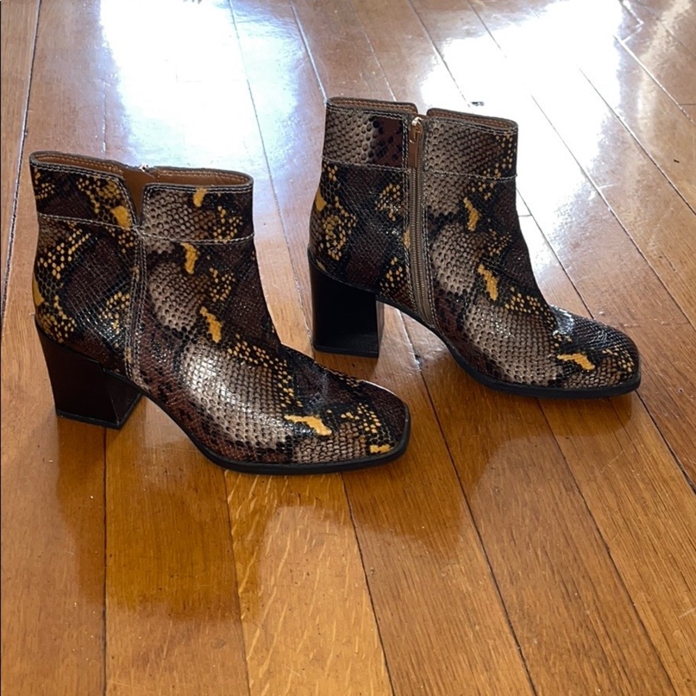 Franco Sarto Snakeskin Booties